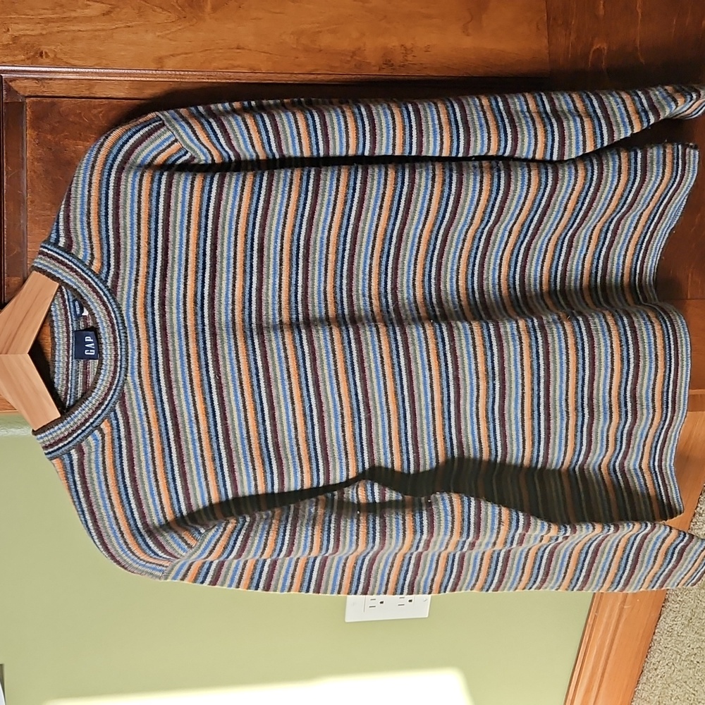 GAP Men's Multicolor Striped Crewneck Sweater